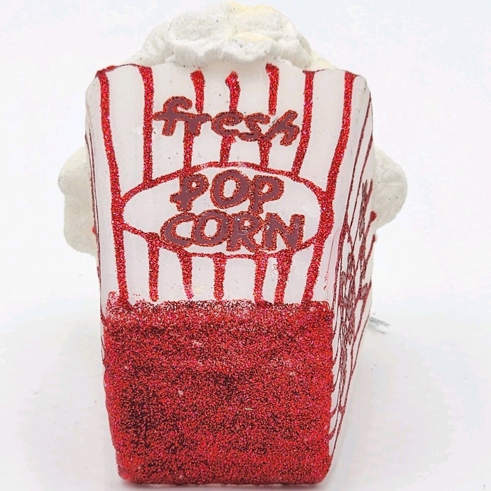 Large Blown Glass Christmas Tree Ornament Fresh Movie Popcorn 5.5" Red and White - Picture 6 of 7